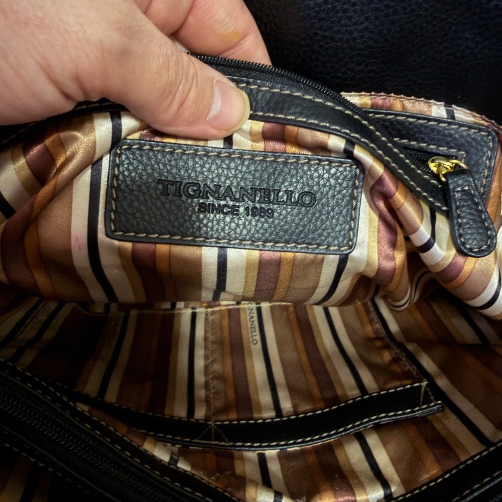 Tignanello Black and Tan Tote Bag - Picture 9 of 16
